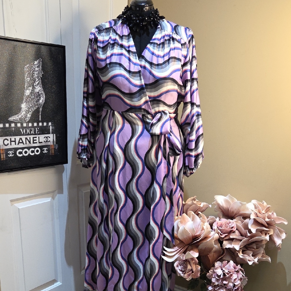 Nwot 14 Size Giovanni Signature Elegant Multicolor Patterned Dress